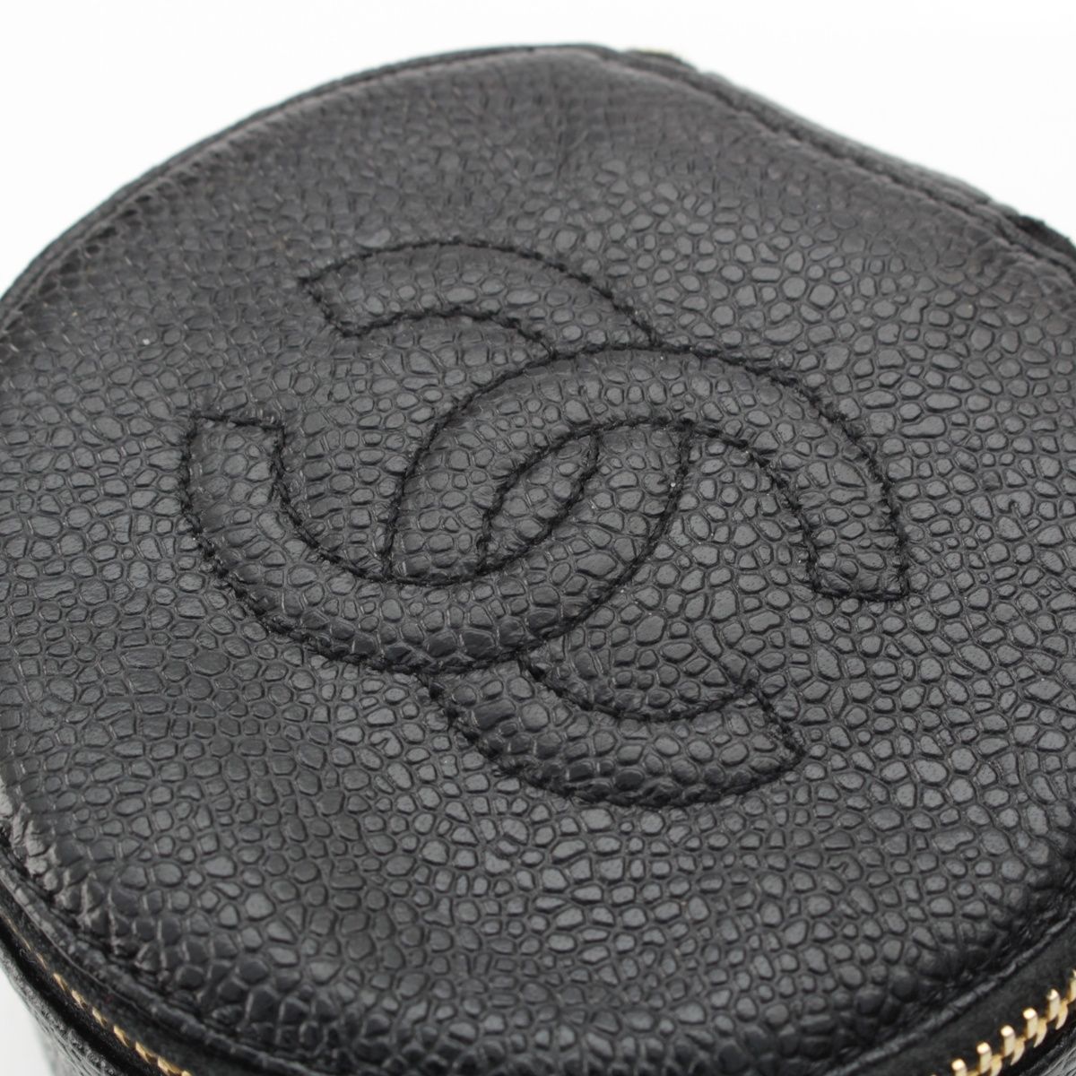 シャネル キャビアスキン ヴィンテージ ココマーク ラウンド  