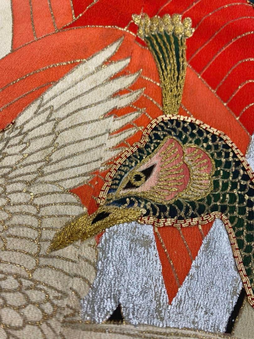 アンティーク 振袖 金駒 金彩 銀彩 孔雀 正絹 身丈170cm 紋付 アンティーク 振袖 金駒 金彩 銀彩 孔雀 正絹 身丈170cm 紋付 - メルカリ