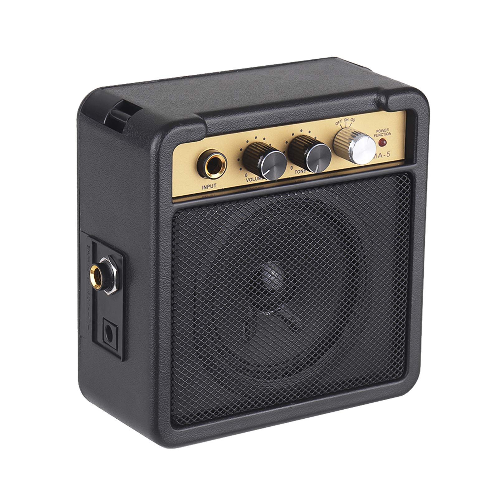 Btuty ミニギターアンプアンプスピーカー 1W 、 6.35mm 入力 1/4 インチヘッドフォン出力は、ボリュームトーン調整オーバードライブをサポート
