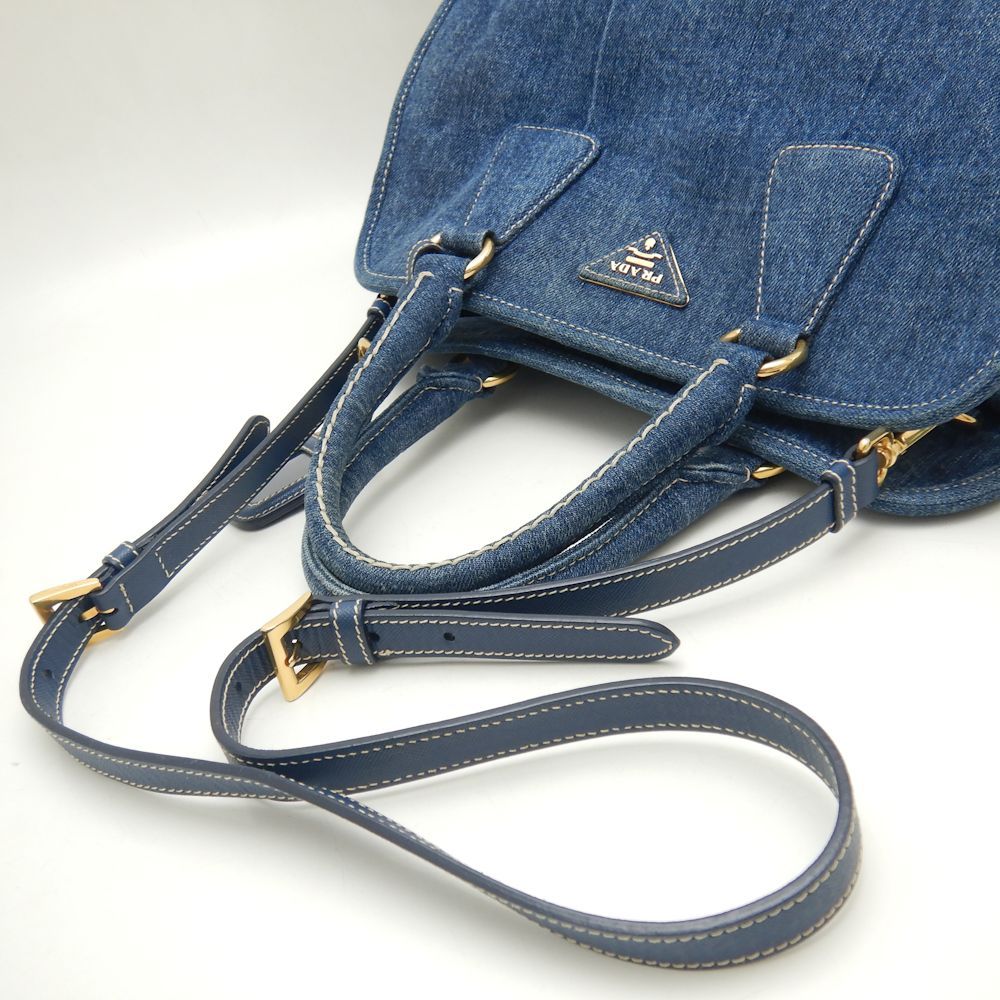 PRADA プラダ BN2254 トートバッグ 2WAY デニム AVIO/251684【中古 
