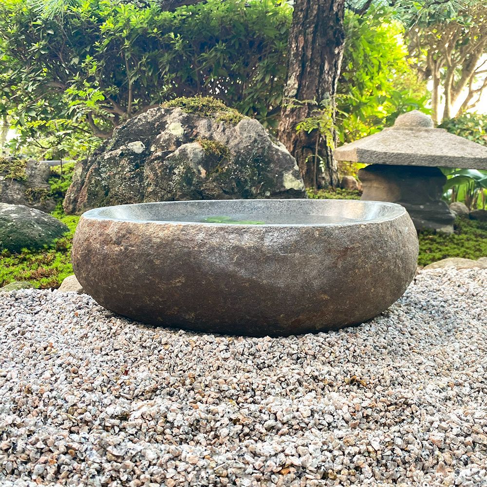 つくばい 手水鉢 蹲 水鉢 睡蓮鉢 メダカ鉢 金魚鉢 石 大型 おしゃれ 庭 水盤 鉢 坪庭 和風 ガーデニング XXL (6) - メルカリ