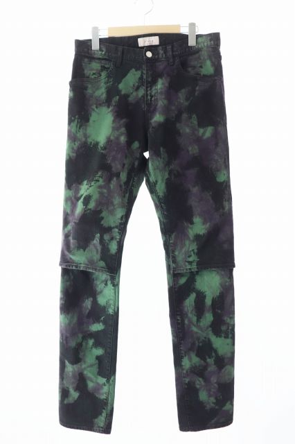 ジエダ Jieda 20AW TIE-DYE 2WAY SLIM DENIM PANTS タイダイ染め スリム デニム パンツ Jie-20W-PT07 2 黒 ブラック ブランド古着ベクトル 中古  241111