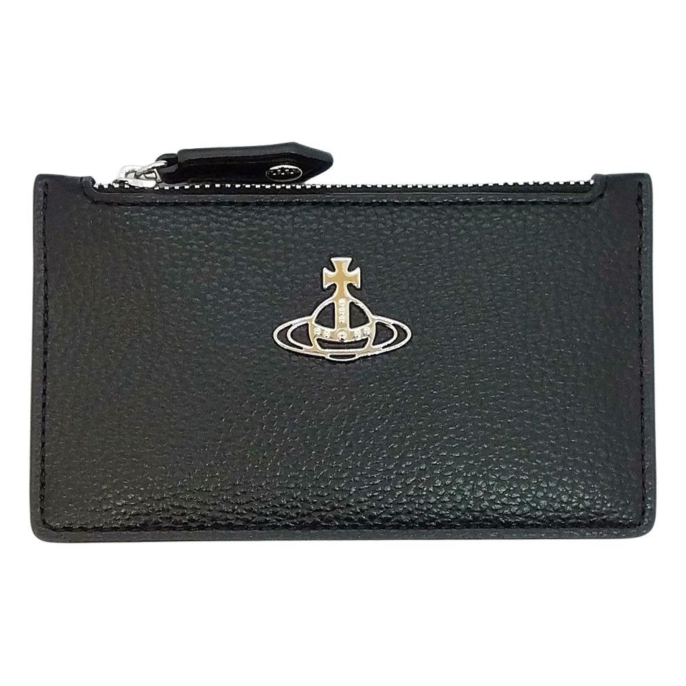 ヴィヴィアンウエストウッド Vivienne Westwood PU GRAIN カードケース 51110039 ブラック シルバー金具 フラグメントケース