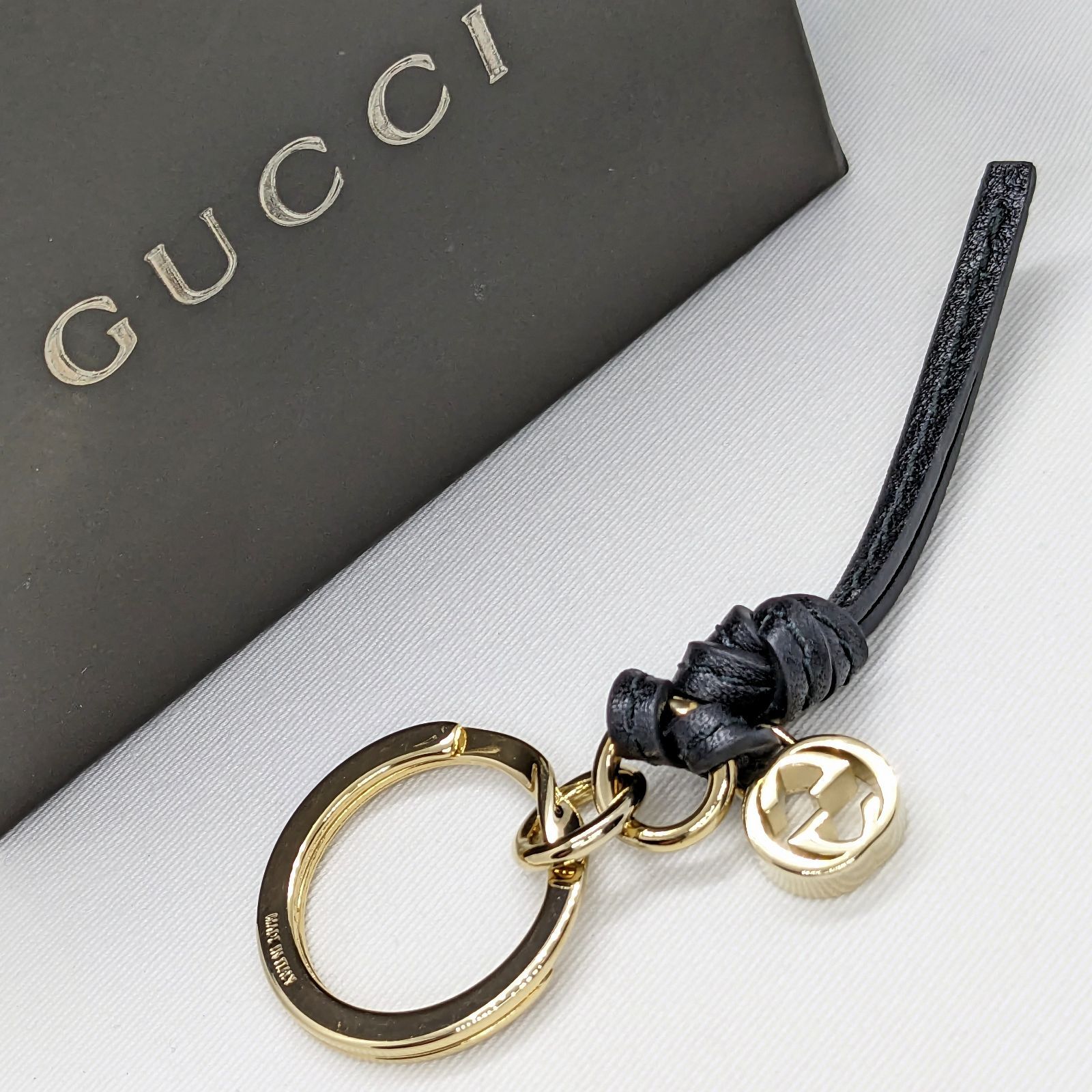 新品】グッチ GUCCI インプリメ キーリング ブラック 黒 199919 GG ...