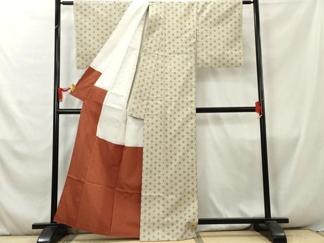 平和屋着物 上質な紬 麻の葉間道 正絹 逸品 BAAM1675xi(紬、お召)｜売買