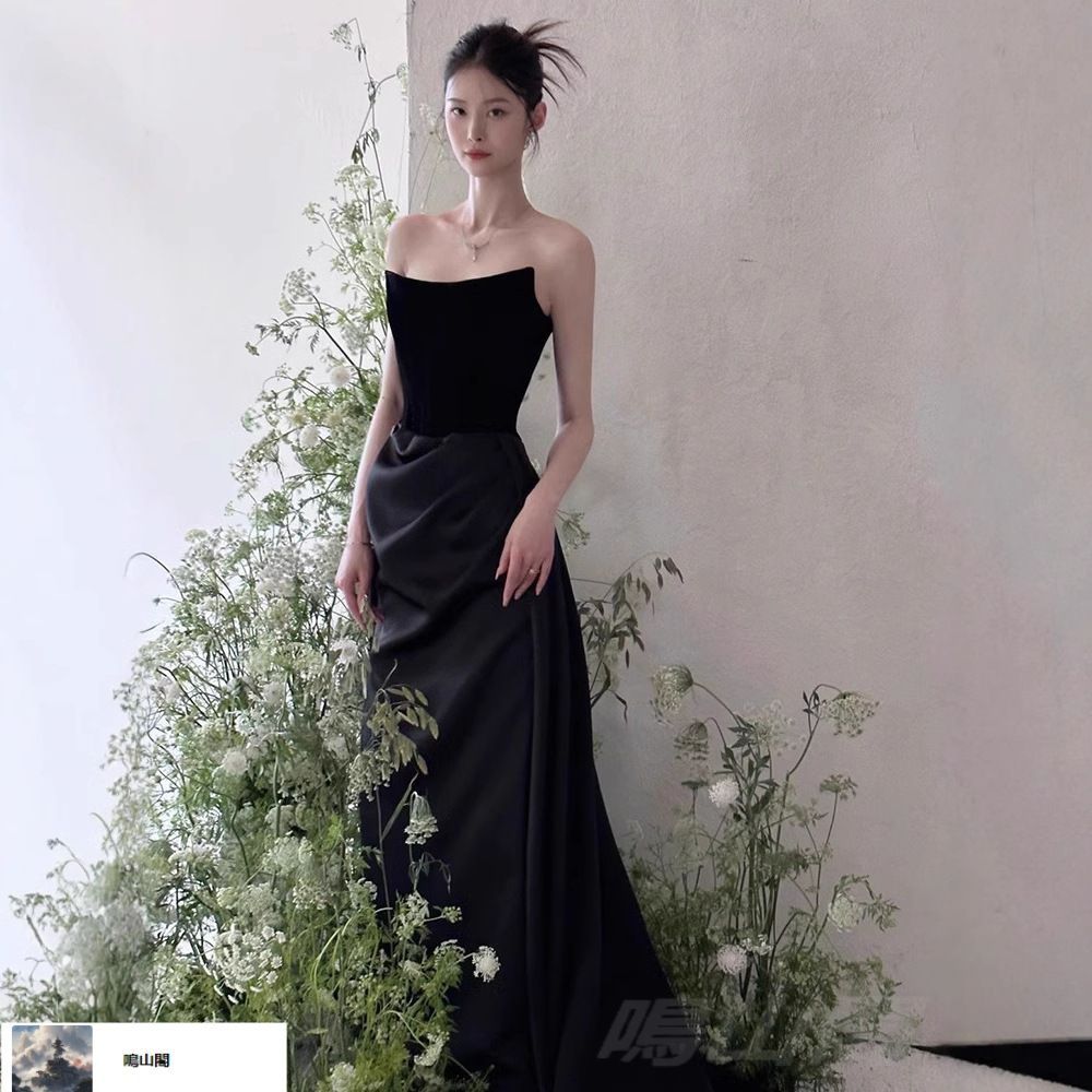 ブラック 細見え イブニングドレス レディース 感 ビスチェ パーティードレス エレガント 晩餐会 誕生日司会 マーメイドドレスCYB19デザイン刷新