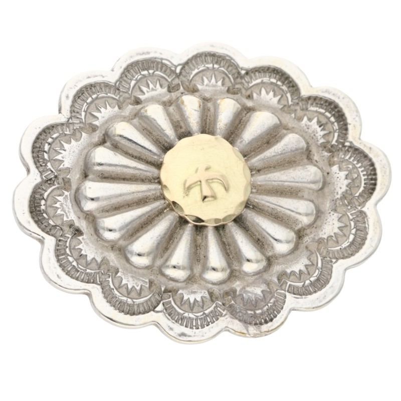 金メタル付きフラワー 横向きコンチョ