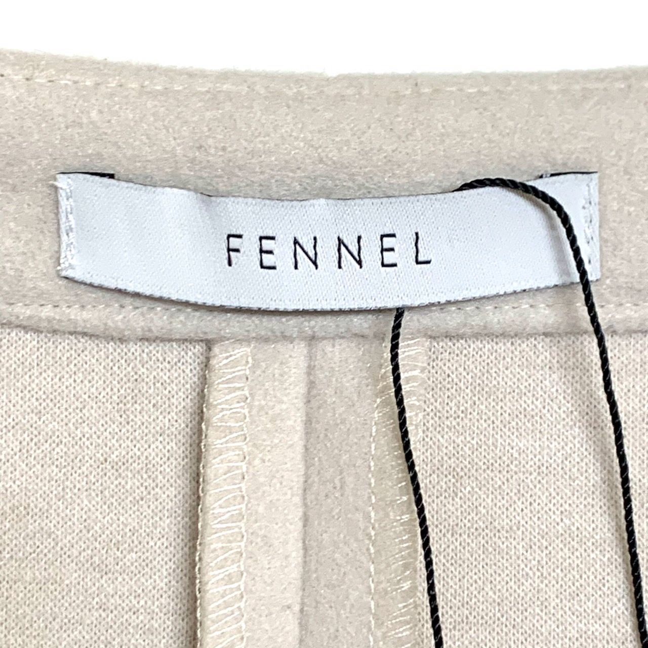 FENNEL】フリルスリーブノーカラーミディコート/9号/ベージュ/未使用品