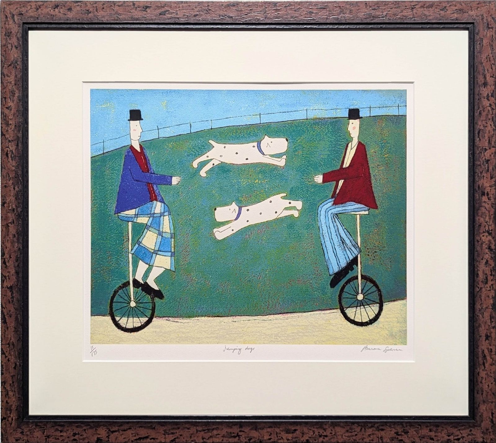 真作 直筆サイン アノラ スペンス jumping dogs
