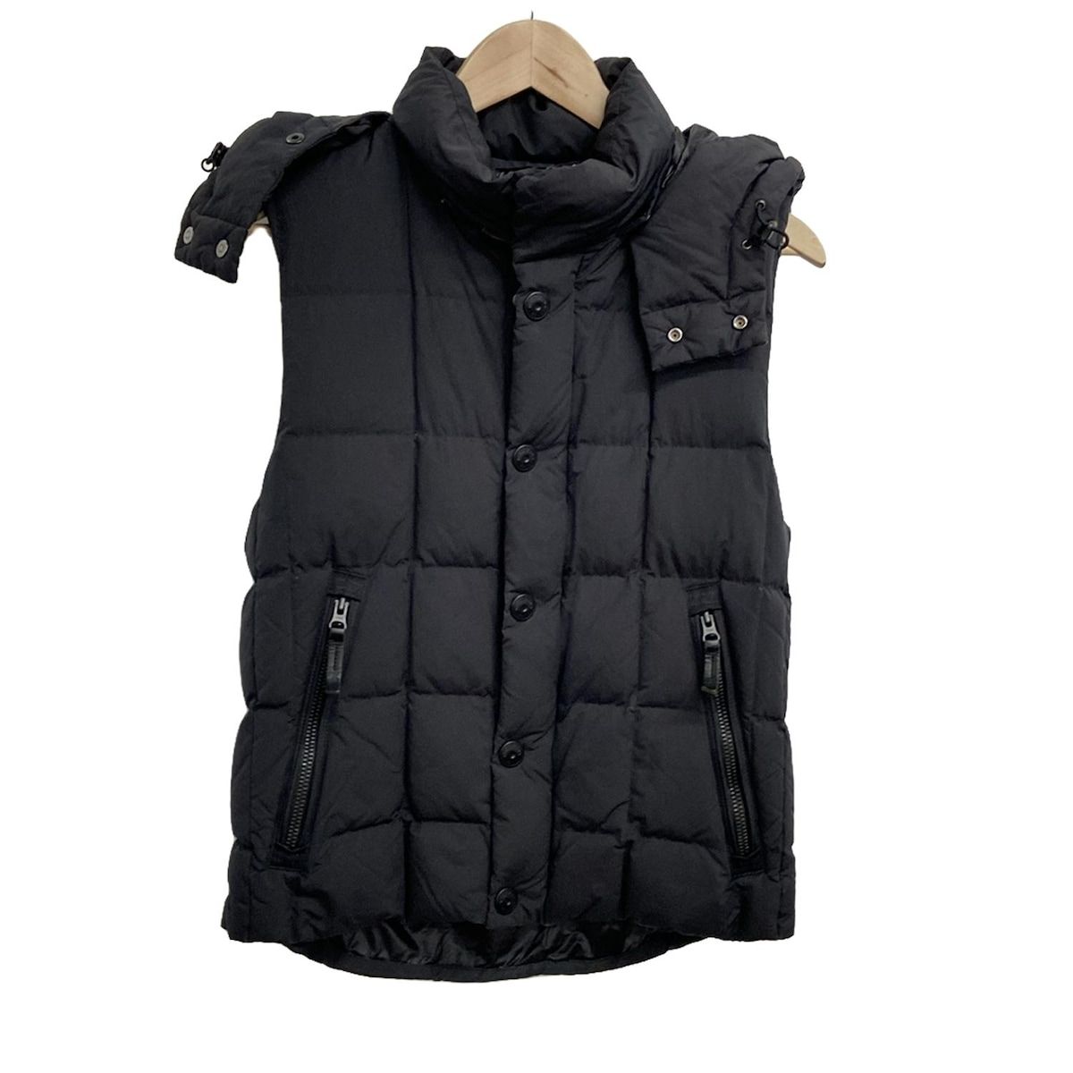 nano universe ナノユニバース ダウンベスト サイズS レディース - 黒 冬