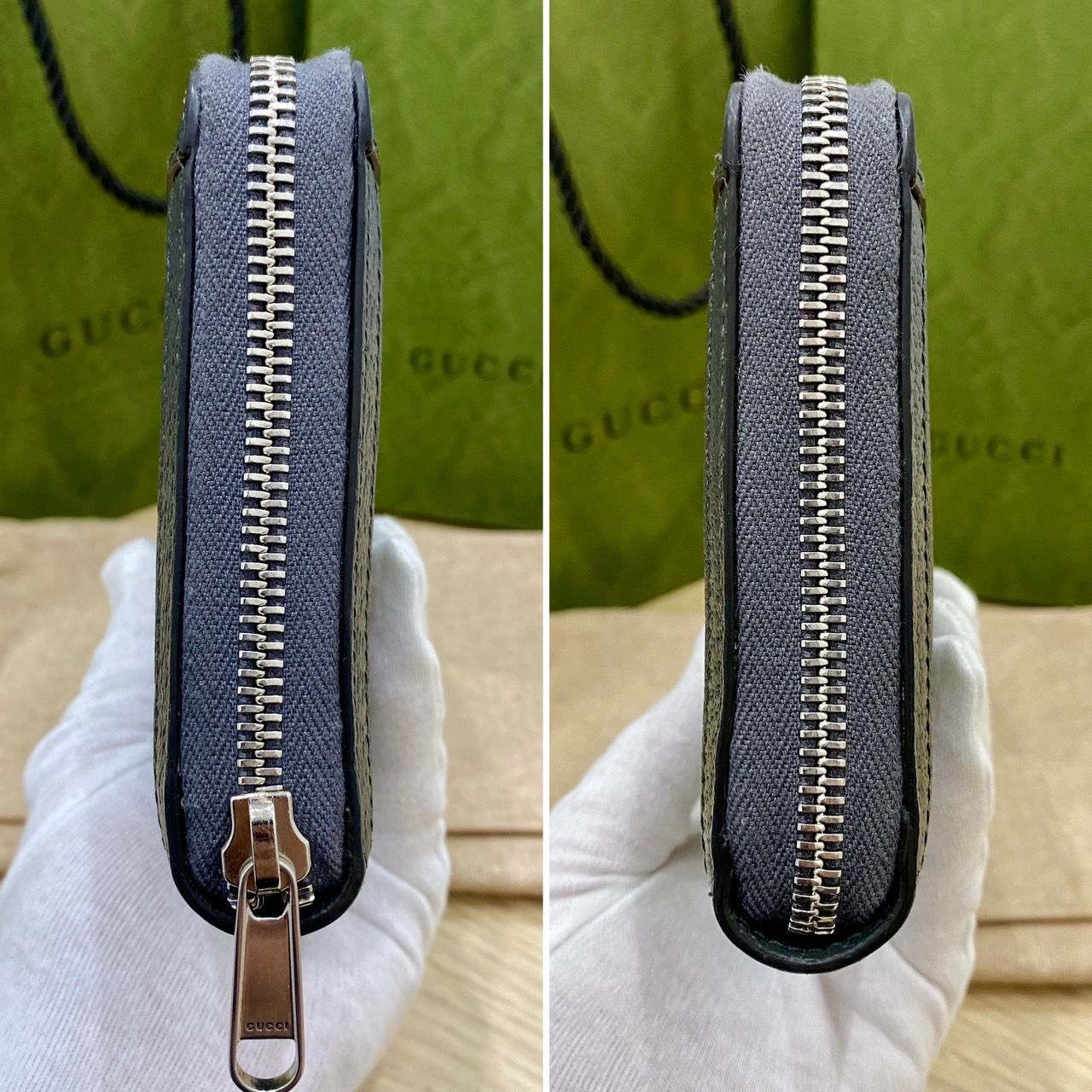 美品】GUCCI グッチ 長財布 GGマーモント ラウンドファスナー 