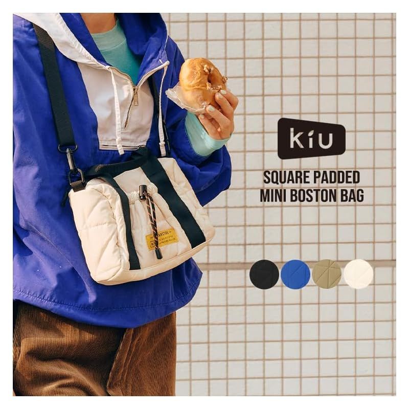 KiU キウ スクエアパデッドミニボストンバッグ SQUARE PADDED MINI BOSTON BAG 防水 撥水 キルティング バッグ ミニバッグ ショルダー ポケット シンプル おしゃれ かわいい カジュアル アウトドア 秋冬 ブルー 0