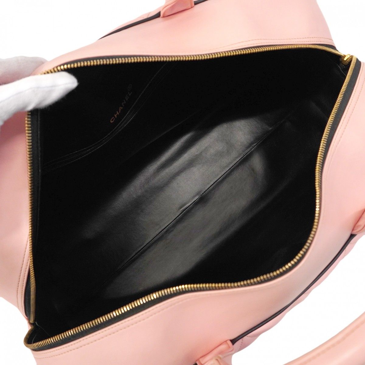 5ic3227-h シャネル ボストンバッグ マトラッセ ラムスキン ピンク ブラック ゴールド金具 レディース DECORATOM_COM_BR