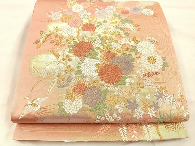 【新品】お上品な帯　正絹 楽天市場】( 正絹 九寸名古屋帯 ) 日本製 夏物 お仕立て上がり