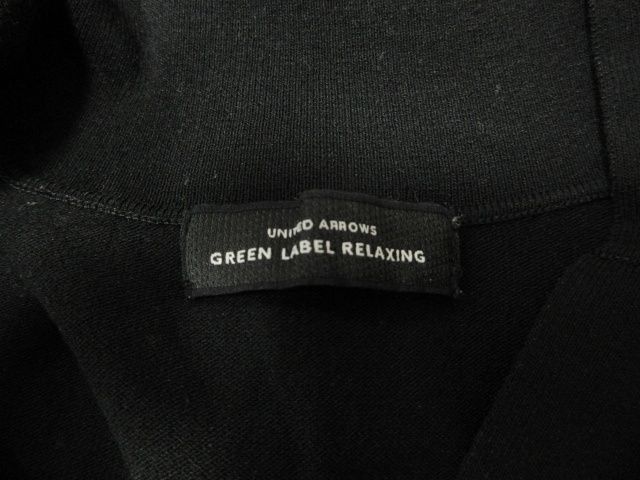 【美品】UNITED ARROWS GREEN LABEL RELAXING ユナイテッドアローズグリーンレーベルリラクシング ポロシャツ 五分丈 無地 ブラック