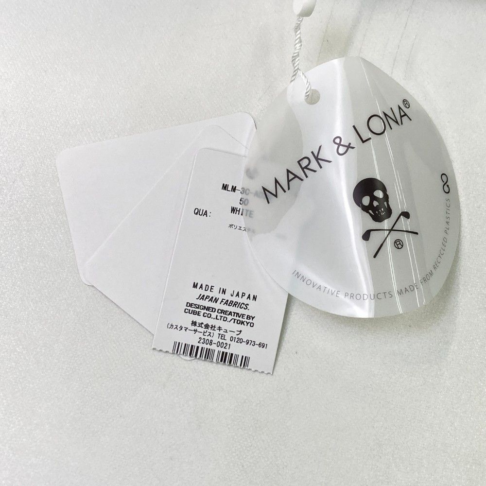 マークアンドロナ　ジャンパー　Sサイズ MARK&LONA マークアンドロナ ジップパーカー ネイビー×白 総柄