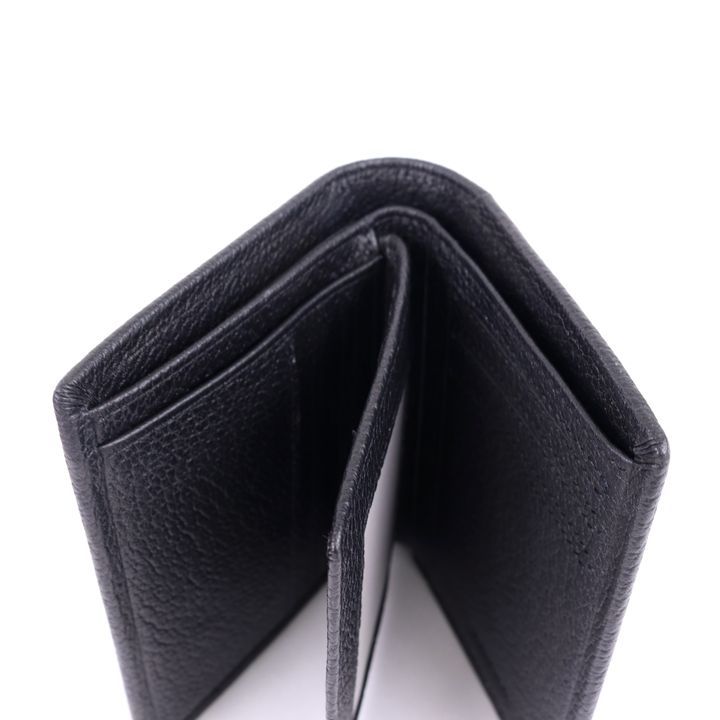 メンズ 革 二つ折り財布 財布 ブラック 黒 カードケース - 小物