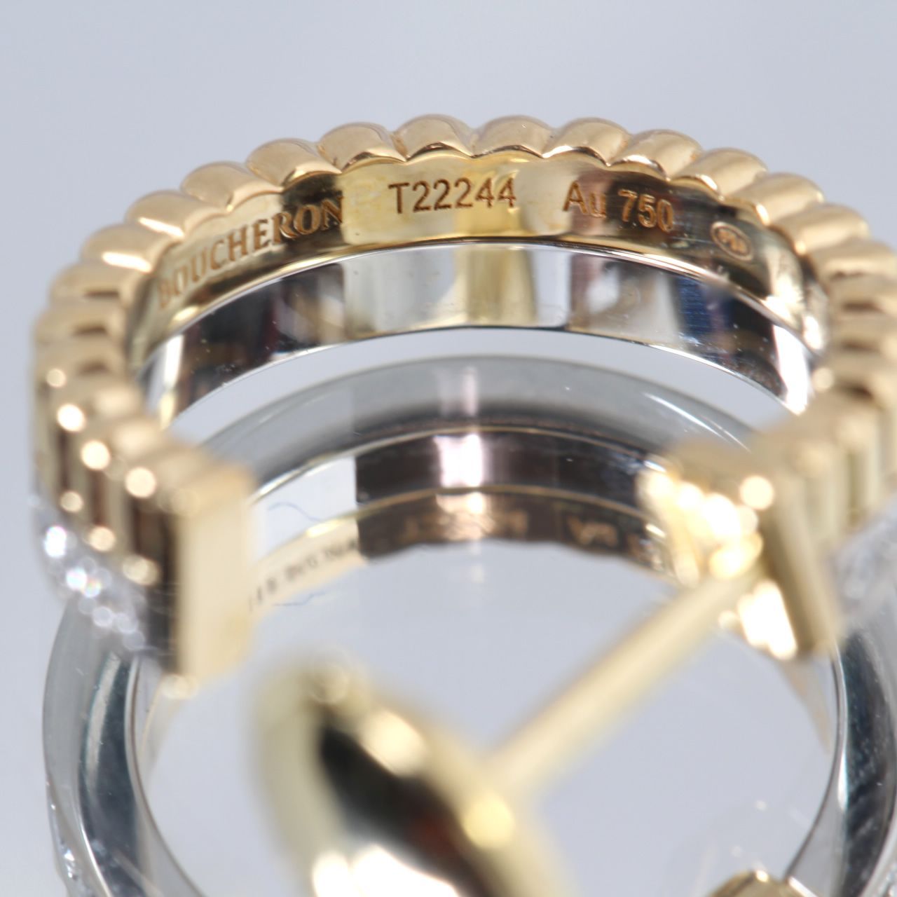 美品 ブシュロン BOUCHERON キャトル ラディアント 750 YG WG
