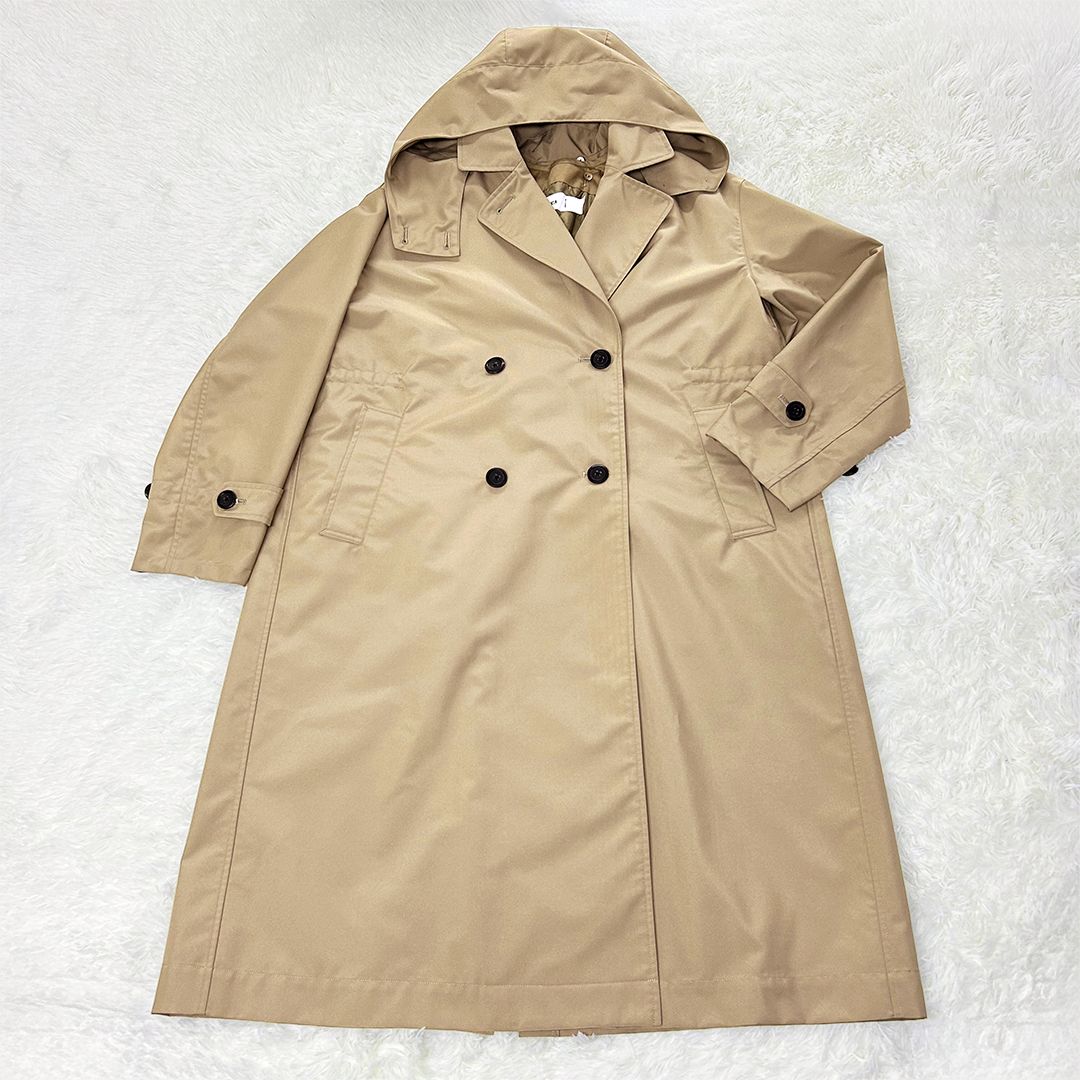 コキュカ COCUCA フーデットレインコート サイズ0 ベージュ