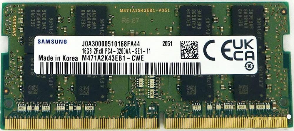 【クーポン有】サムスン PC4-25600 DDR4-3200 16GB (2048Mx8 8Chip) ノートPC用 メモリ 260pin Unbuffered SO-DIMM M471A2K43EB1-CWE