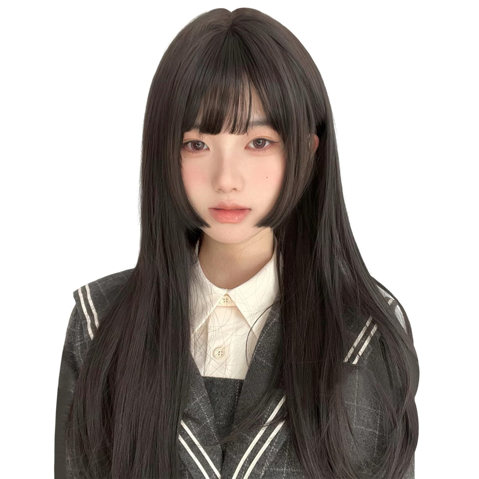 姫カット フル ウィッグ 受け持っ ロング ストレート 小顔