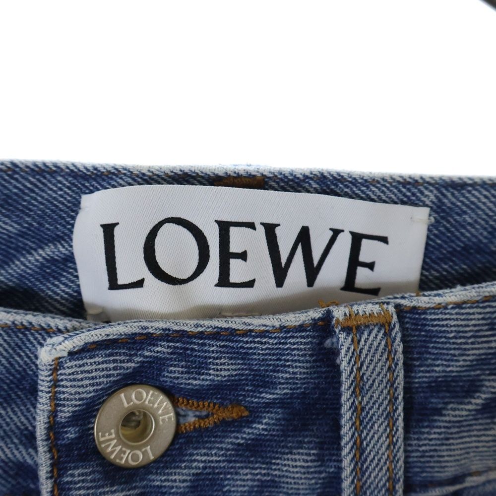 LOEWE (ロエベ) アナグラム クロップド ジーンズ デニム パンツ