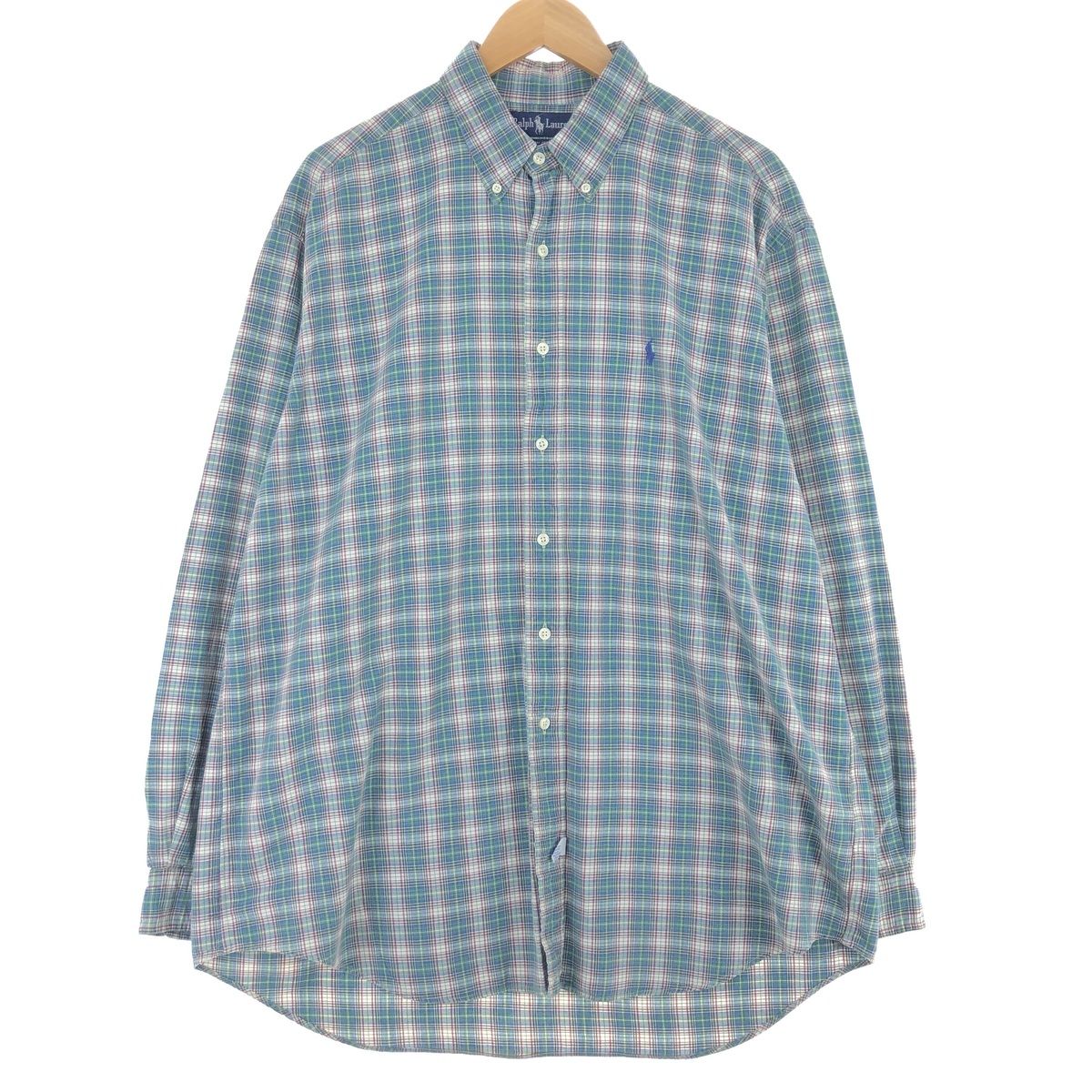古着 ラルフローレン Ralph Lauren 長袖 ボタンダウンチェックシャツ メンズXL/eaa435472