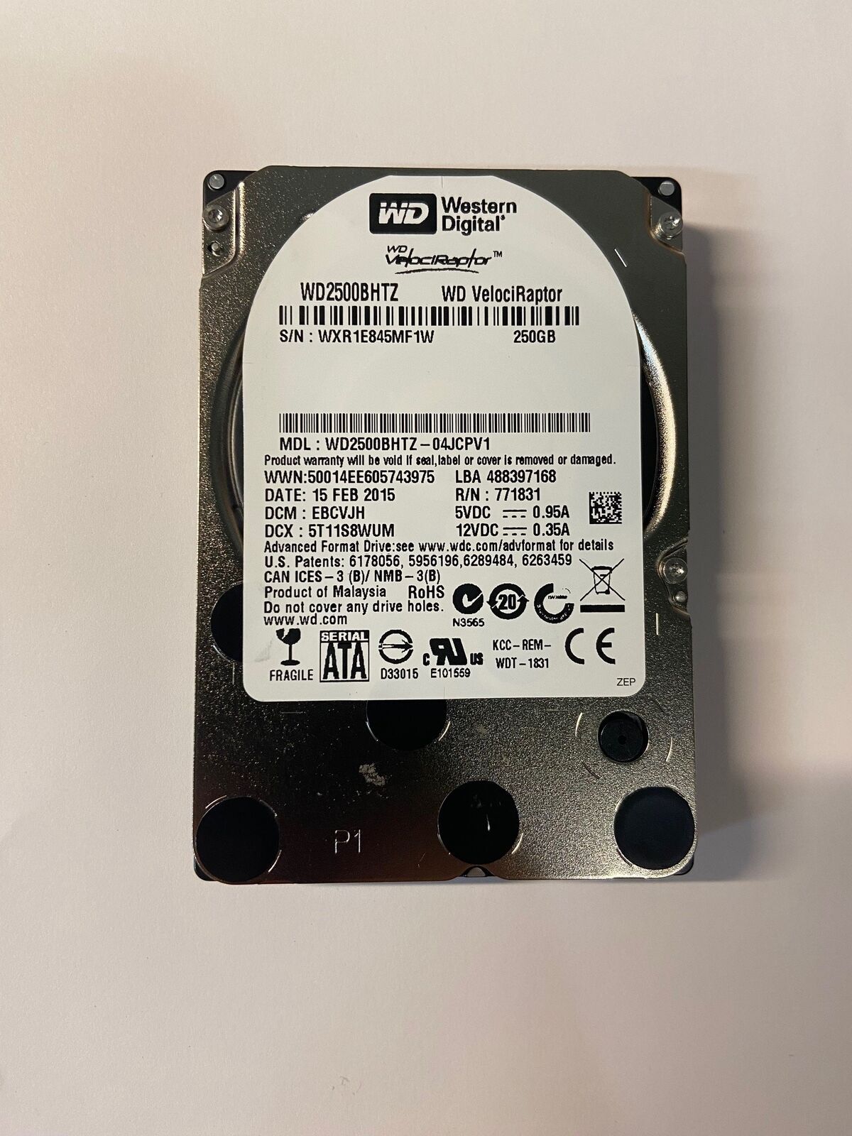WD2500BHTZ-04JCPV1 - Western Digital 250GB 10K RPM SATA 2.5 HDD 0 p