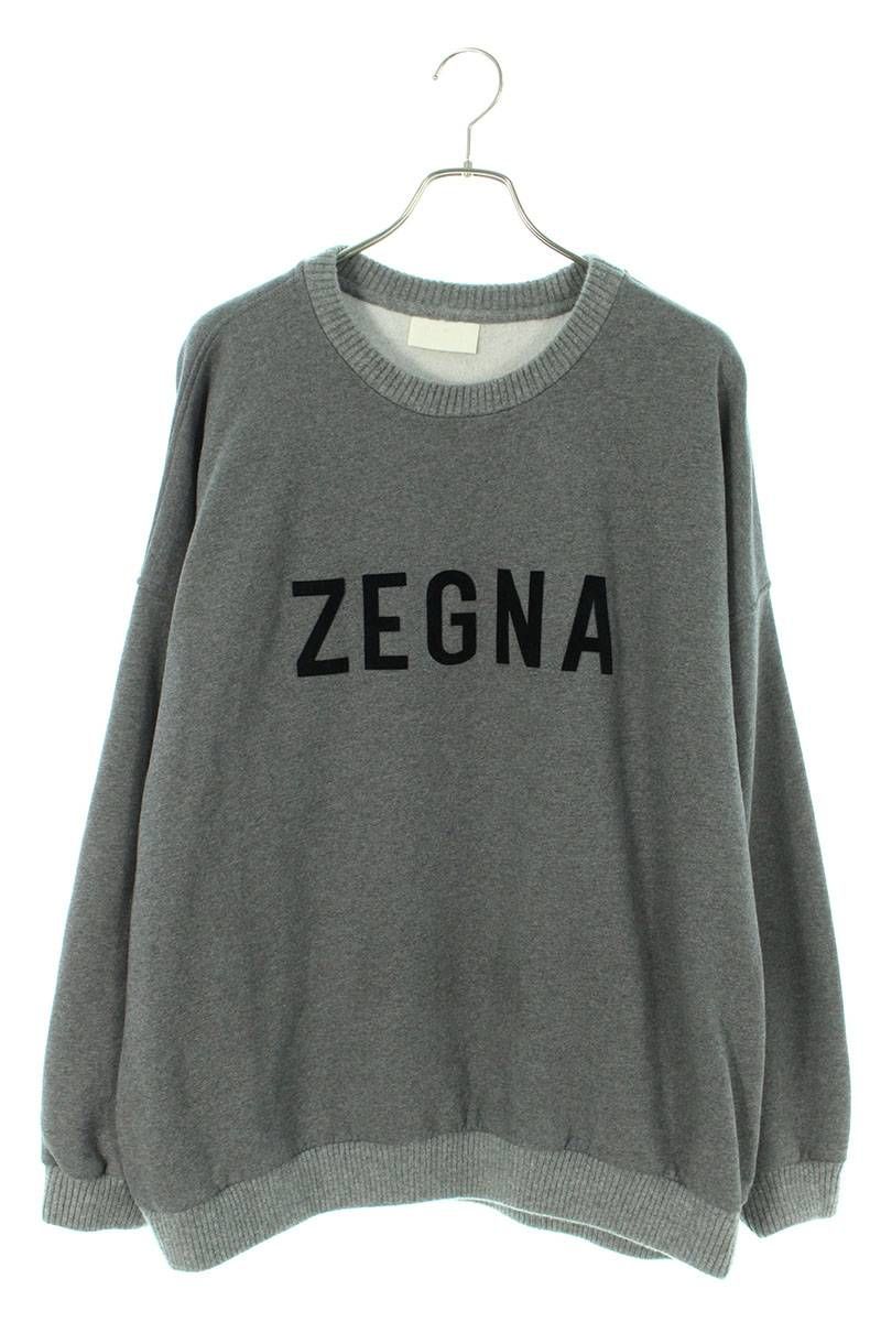 フィアオブゴッド ×エルメネジルドゼニア Ermenegildo Zegna OVERSIZED LOGO SWEAT ロゴパッチクルーネックニット切り替えスウェット メンズ XL