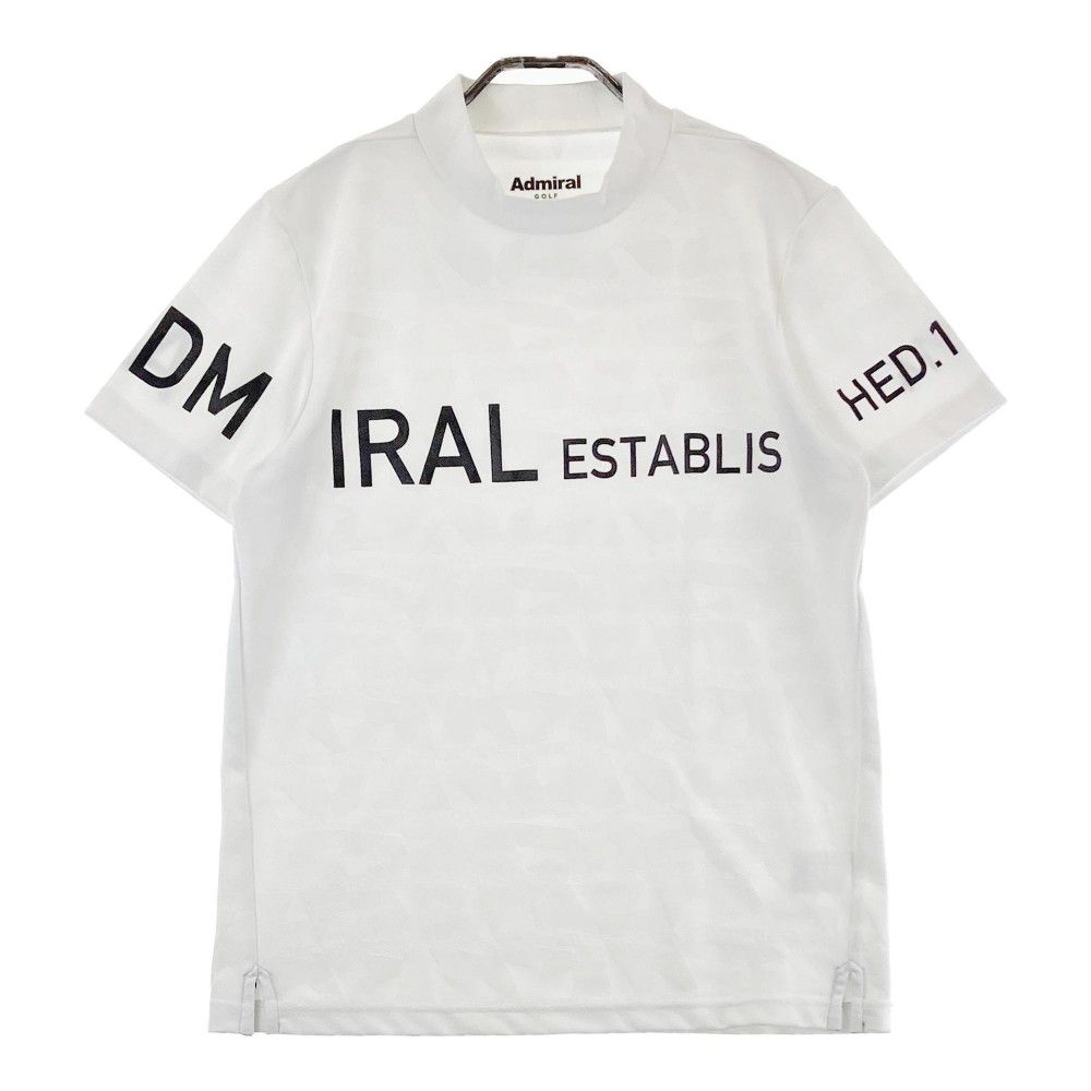 サイズ：L ADMIRAL アドミラル 2023年モデル ハイネック 半袖Tシャツ 総柄 ホワイト系 [240101325633]# ゴルフウェア メンズ ストスト