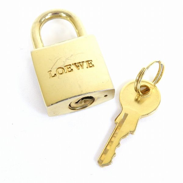 LOEWE ロエベ カデナ 南京錠 キーホルダー ゴールド 鍵付 LOEWE ロエベ カデナ 南京錠 キーホルダー ゴールド 鍵付
