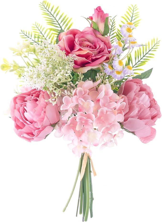 WillingYou オリジナル 造花 ブーケ Flower アーティフィシャルフラワー 観葉植物 インテリア おしゃれ 母の日 プレゼント 高さ：36 ピンク 1束