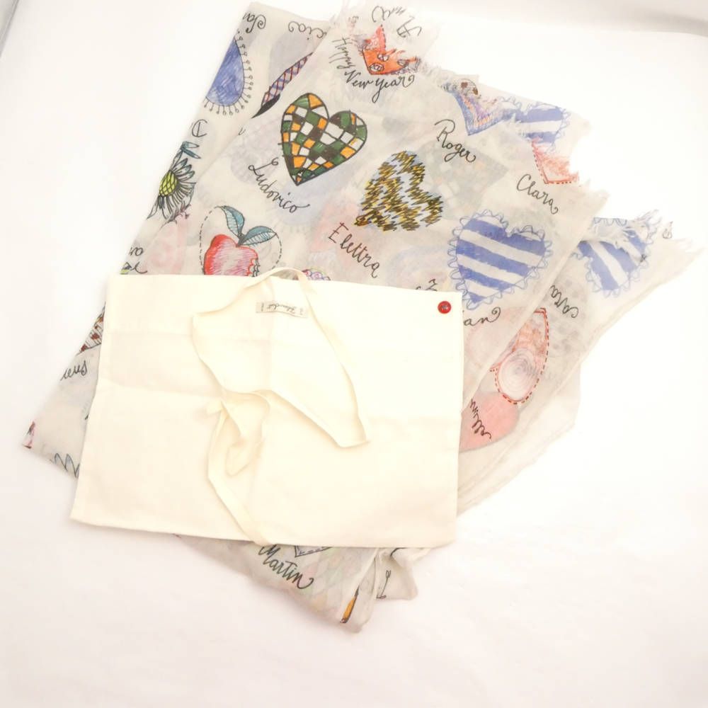 Faliero Sarti ファリエロサルティ ストール コットン 大判ショール カラフルハート 花 服飾小物 レディース AU3515