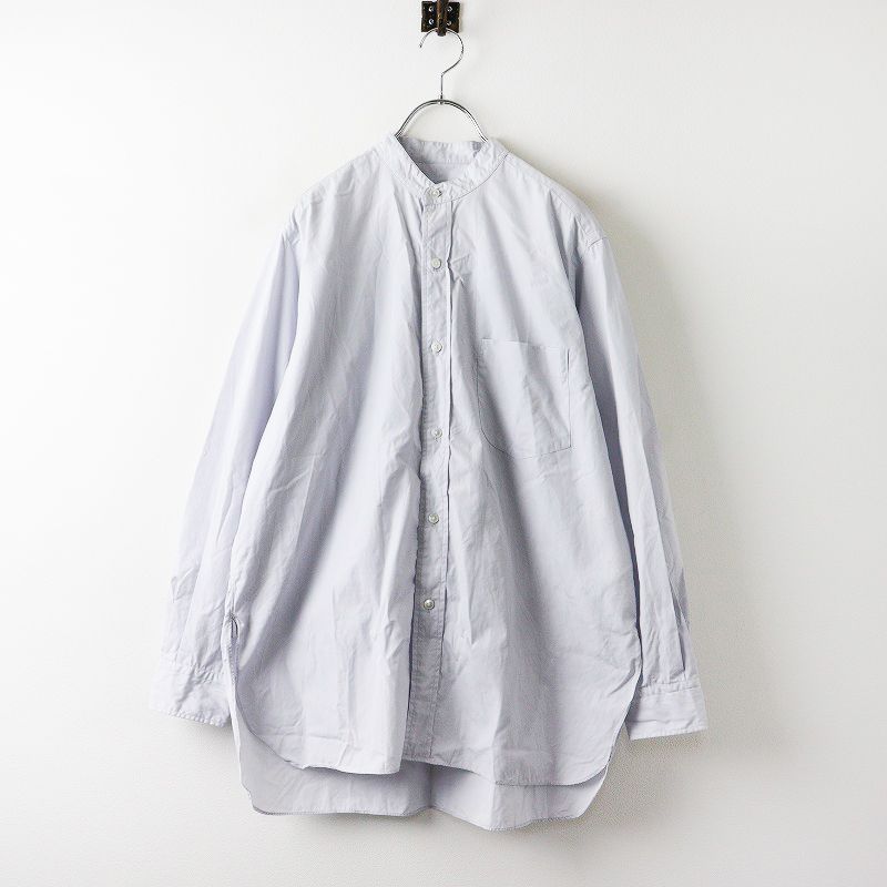 美品▲yleve イレーヴ //バンドカラーコットンシャツ▲ライトグレー 美品△yleve イレーヴ //バンドカラーコットンシャツ△ライト