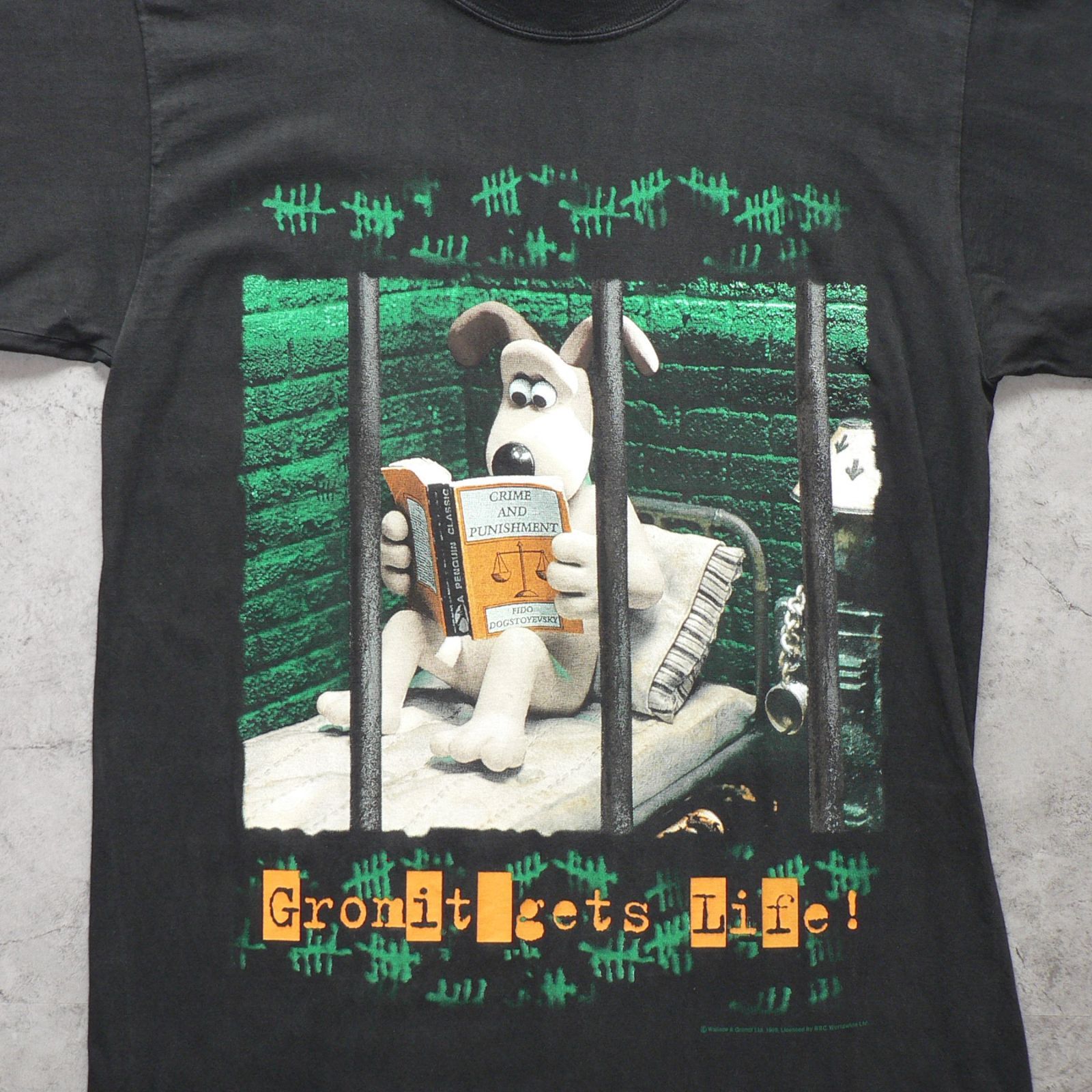 80s~90s】Wallace & Gromit black vintage T-shirt - メルカリ