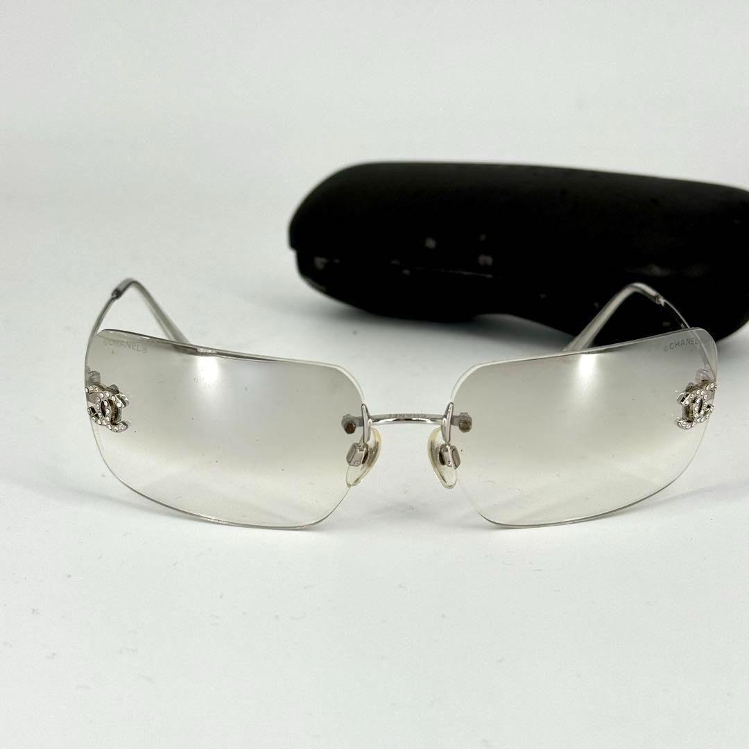 美品 CHANEL サングラス 4017 リムレス グラデーション ココマーク