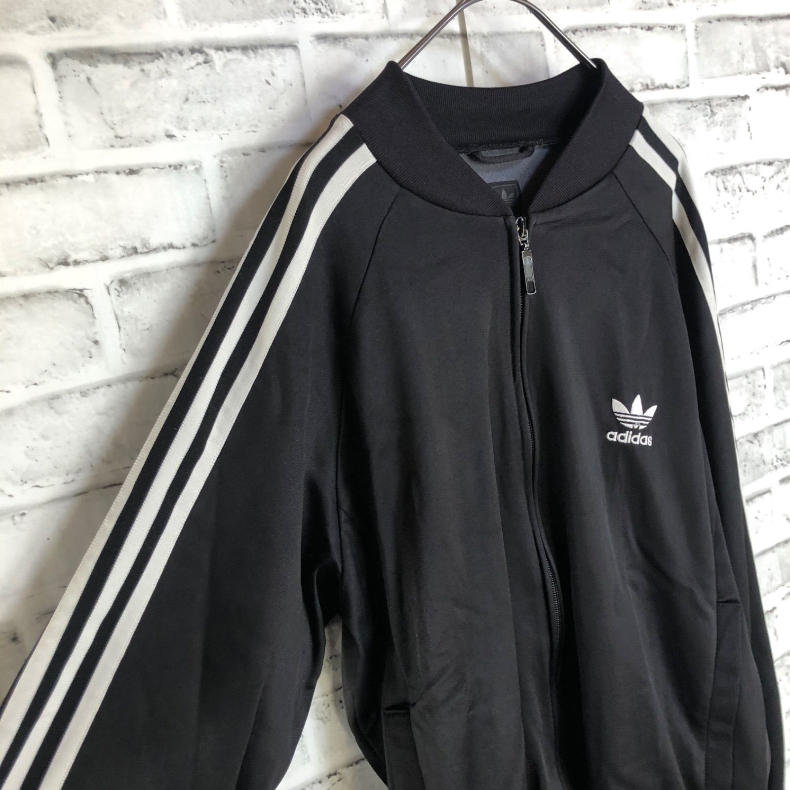 2XL⭐️90s adidas トラックジャケット 刺繍トレファイル 黒×白 90s⭐️adidas トラックジャケット/ジャージ L 刺繍トレファイル
