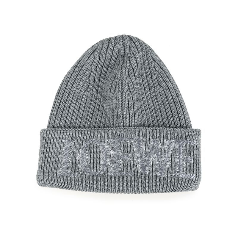 LOEWE ロエベ グレーニットキャップ ビーニーイタリア正規品 LOEWE ロエベ グレーニットキャップ ビーニーイタリア正規品