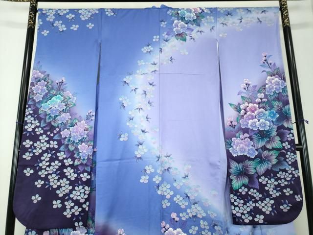振り袖 南蛮船風景文 手描き 金彩 アンティーク 平和屋着物○豪華振袖 手描き 草花文 暈し染め 金彩 正絹 逸品