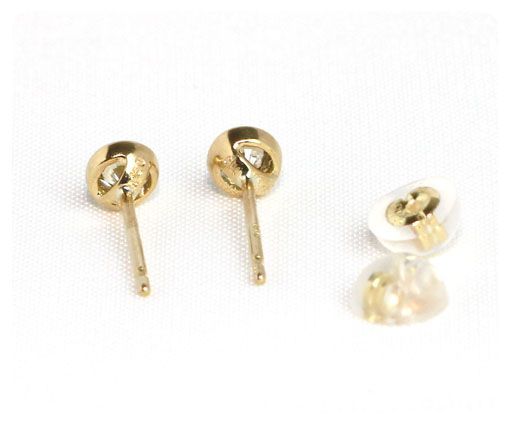 K18YG 0.40ct ライトブラウンダイヤモンド スタッドピアス