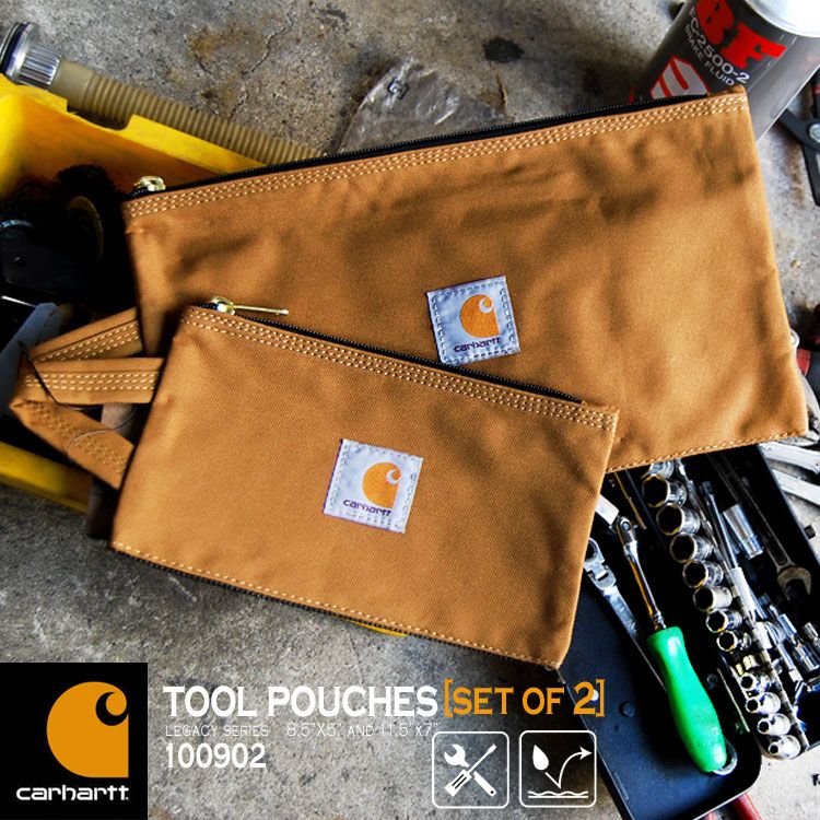 ポーチ 2個セット carhartt カーハート メンズ 小物入れ キャンプ 収納 レディース セット S M Sサイズ Mサイズ 2セット TOOL POUCH SET OF 2 ツールポーチ ワーク ブランド かっこいい 02.BROWN