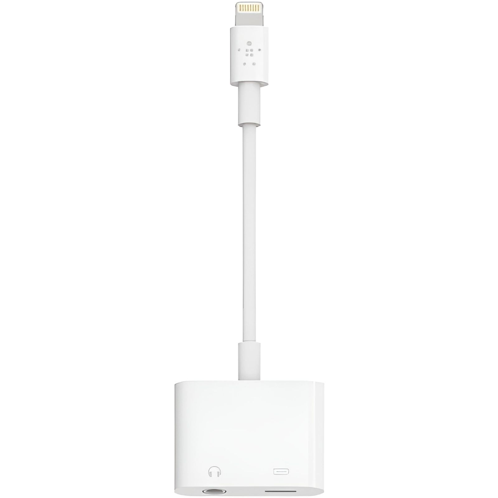 Belkin ライトニング - 3.5mmオーディオ デュアルアダプター iPhone 14 13 12 SE 11 XR 対応 MFi認証 イヤホン 充電同時可 データ転送対応 ホワイト F8J ライトニング 3.5mmオーディオ