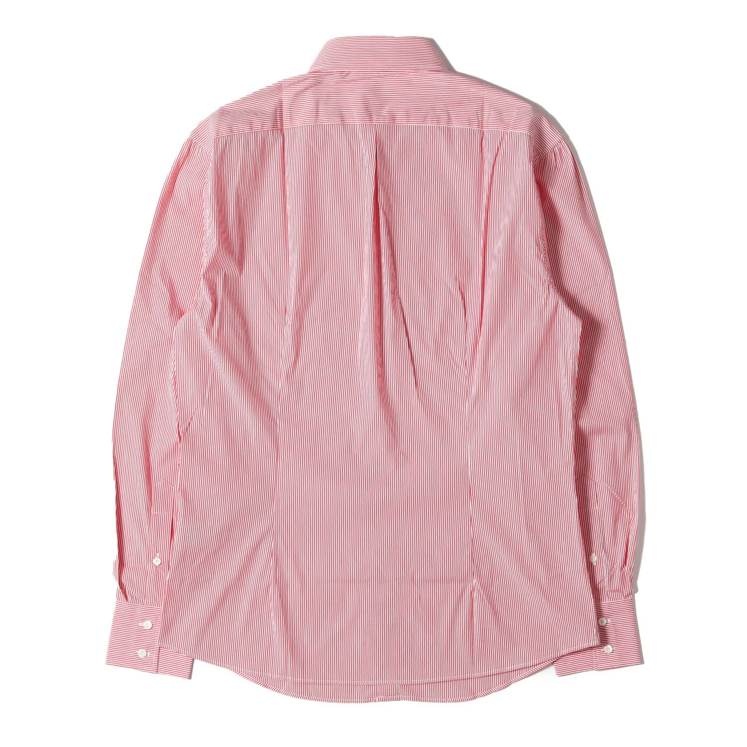新品 BRUNELLO CUCINELLI ブルネロクチネリ シャツ サイズ:M ストライプ ホリゾンタルカラー ストレッチ フォーマル ドレスシャツ SLIM FIT レッド ホワイト イタリア製 トップス カジュアルシャツ 長袖【メンズ】 新品 BRUNELLO CUCINELLI ブルネロクチネリ シャツ サイズ:M