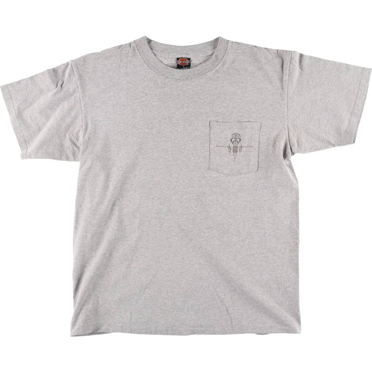 古着 ハーレーダビッドソン Harley-Davidson ファイヤーパターン バックプリント モーターサイクル バイクTシャツ メンズL相当/eaa520844