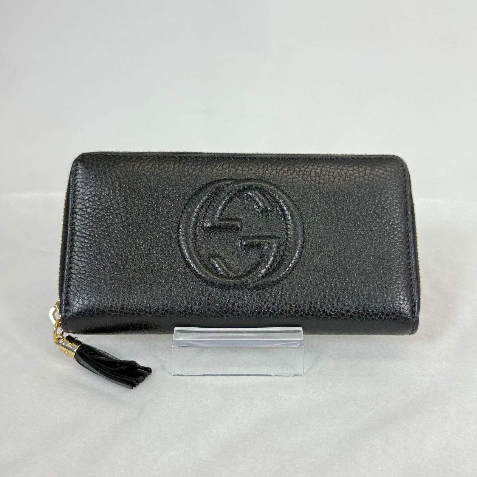 美品】GUCCI グッチ SOHO ソーホー ラウンドジップ レザー 長 美品】GUCCI グッチ SOHO ソーホー ラウンドジップ レザー 長