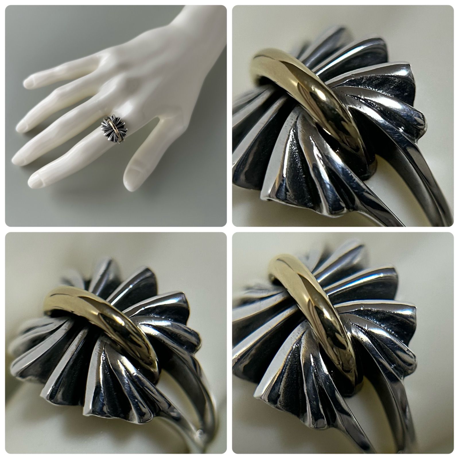 ジョージジェンセン リング 指輪 394 ギャザー BOW 925 コンビ