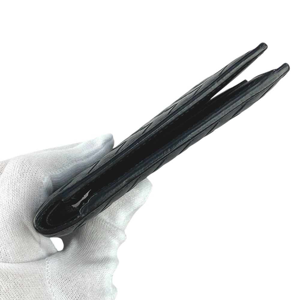 ■中古■　ボッテガヴェネタ イントレ チャート 二つ折り 財布 レザー ブラック 193642 箱 【299094】8 BOTTEGA VENETA - □中古□ ボッテガヴェネタ イントレ チャート 二