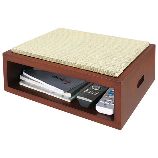 腰掛け椅子 スツール 約幅44×奥行34×高さ15.5cm ブラウン 木製 桐製