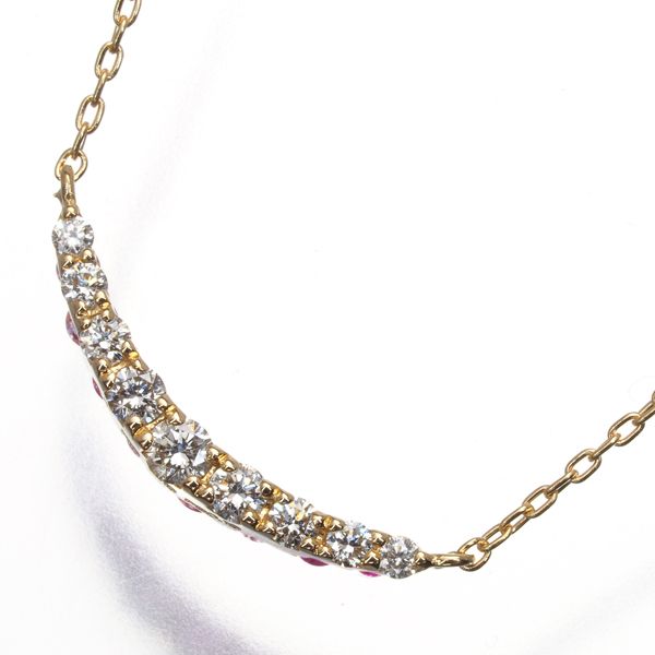 ポンテヴェキオ ネックレス ダイヤ ダイヤモンド 0.10ct ピンク  