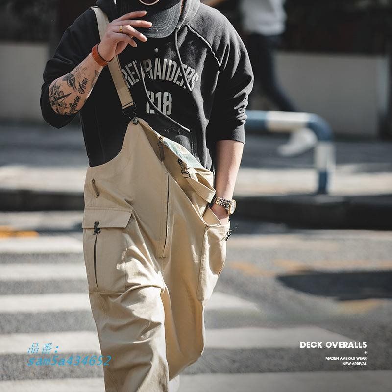 サロペット オーバーオール ゆったり オールインワン ユニセックス ワーク 大きいサイズ ジップ メンズファッション ストリート系 ビンテージ am5a434652